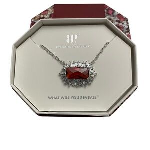 Bomb Party January Necklace - NK12032 "Glowing Up Glam" - Rhodium Plated- NIB